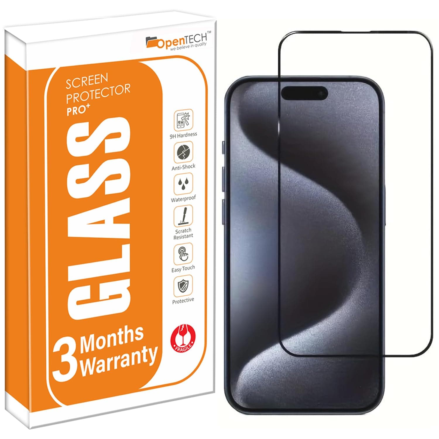 Military-Grade Tempered Glass Screen Protector For iPhone 16 Pro Max / 17 Pro Max With Edge To Edge Full Screen Coverage | Scratch Resistant | Case Friendly | Easy Installation Kit