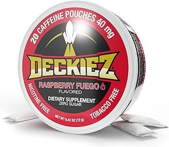 Energy Pouches, 1 Can (20 Servings), Sugar Free Caffeine Supplement, Coffee Pouches & Energy Drink Alternative, 40mg Caffeine Pouches, Raspberry Fuego Flavor