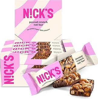 NICK'S Peanut Chocolate Snack Bar, Keto Nut Snack for Sports, Hiking & Outdoor Activities, 1G sugar, 3G net carbs, healthy snack bar (pack of 12)