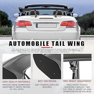 JMTBNO 47 Inch GT Rear Spoiler, Matt Black Truck Wing Spoiler for Car Compatible with Chevy Corvette Camaro Nissan Lexus Ford Mustang Hyundai Elantra Honda Civic Nissan Toyota Mazda