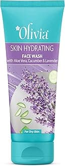 Olivia Skin Hydrating Face Wash with Aloe Vera, Cucumber & Lavender | Gently Cleanses, Soothes Dry Skin & Restores Moisture | Helps Remove Impurities, Excess Oil & Dirt | Suitable for All Skin Types | 100ml