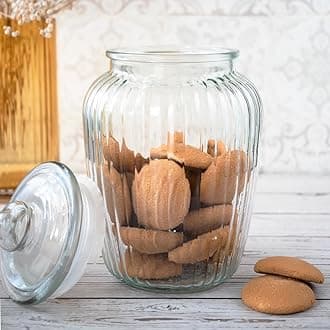 2000ML Airtight Clear Glass Storage Canister with Glass Lid Food Storage Container Jar with POP Sealing Lid for Kitchen Storage and Multipurpose Use (TR-2000ML, Set of 6)