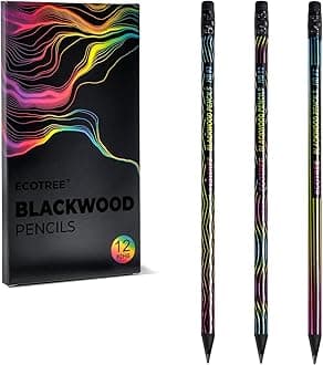 ECOTREE Pencils #2 Wood-Cased Pencil HB, Pre-sharpened Number 2 Pencils for Office School Supplies, Black, 12 Count