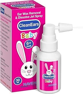 NAVEH PHARMA® CleanEars Baby | Fast-Acting Ear Wax Removal Spray | Breaks Down & Dissolves Earwax in Just 1 Treatment | Clinically Proven to Be 300% More Effective | Mineral Oil, Gentle&Safe | 1 OZ