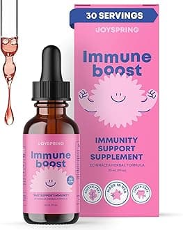 JoySpring Immune Support Supplement - Say Goodbye To Illness Days With Liquid Immune Support For Kids With Elderberry, Vitamin C, D3 & Zinc - Child Immune Support, Supplement