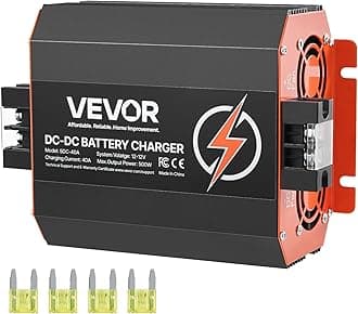 VEVOR 12V 40A DC to DC Battery Charger, 500W, On-Board Battery Charger for Lead-Acid, Lithium, AGM, Gel, and Flooded Batteries, Smart Multi-Stage Charging, for RVs, Commercial Vehicles, Boats, Yachts