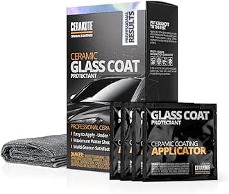 Ceramic Glass Coat Protectant - Hydrophobic Automotive Rain Repellant, Long-Lasting and Durable Ceramic Coating, Quick and Easy Application