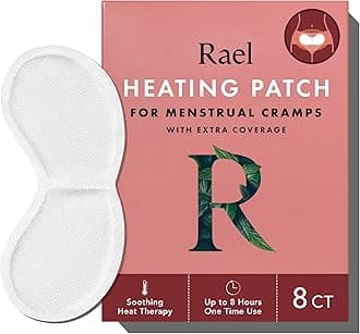 Natural Herbal Heating Patches - Extra Coverage, Cramp Care, Heat Therapy (8 Count)