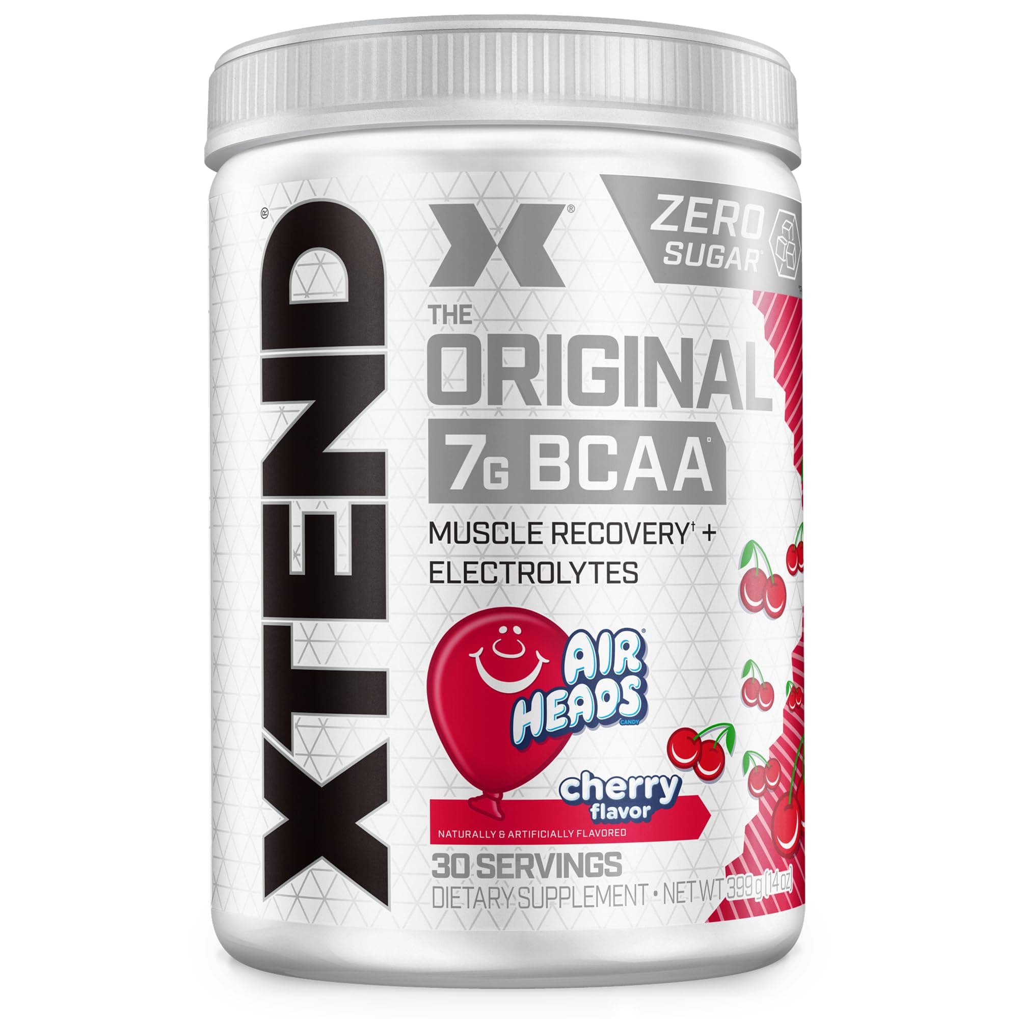 XTEND Original BCAA Powder, 7g BCAA with 2:1:1 Ratio, Zero Sugar, 30 Servings (399g, Airheads Cherry)