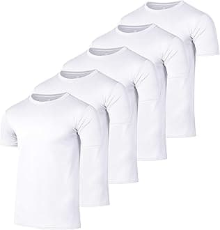 5 Pack: Men’s Mesh Short Sleeve Crew Neck T-Shirt - Workout Gym Active Athletic Tee (Big & Tall Available)