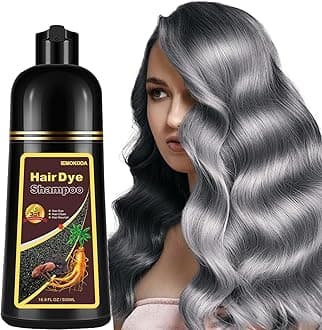 Silver Gray Hair Dye Shampoo, Instant Hair Color Shampoo, Colors Hair in Minutes, Long Lasting Silver Hair Dye, Champu Para Canas, Easy to Use 16.90 Fl Oz
