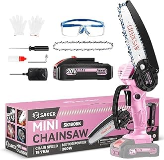 Saker Mini Chainsaw|6 Inch Chainsaws[2025 Upgraded]|Mini Cordless Electric Chain Saw|Small Handheld Portable Chain Saws Battery Powered Chain Saw for Tree Trimmer and Garden,Gifts for Men