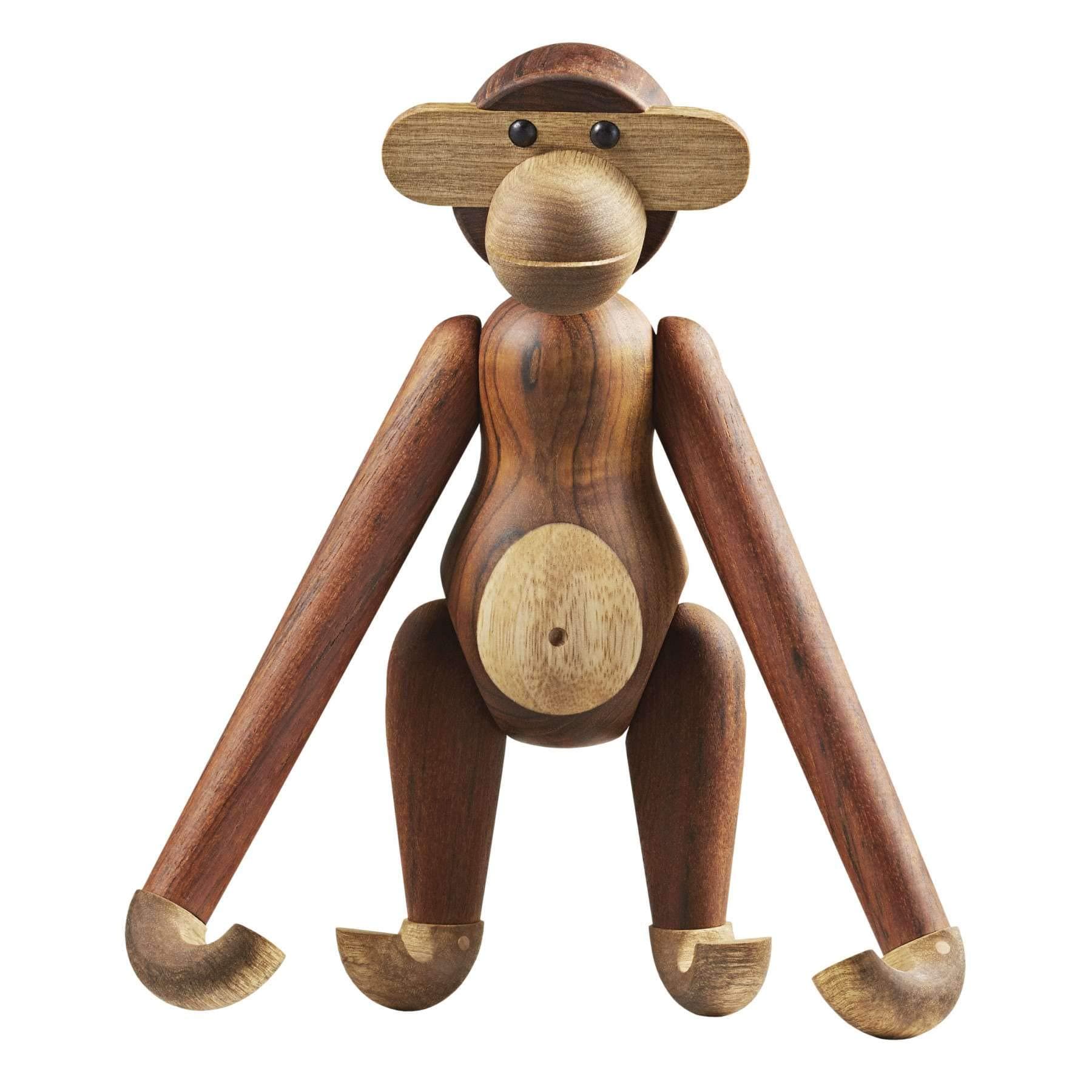 Kay Bojesen Monkey Large Teak/Limba Wooden Figurine, Brown, 18.5" H, Gift Box Included
