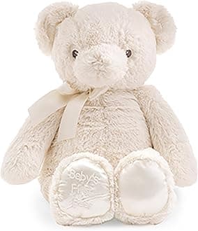 Bearington Baby's First Teddy Bear, Small White Plush Toy, 12"