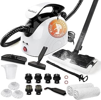 Steam Cleaner, Handheld Steamer with 21 Accessories, 248°F High-Temperature Steam for Floors, Grout, Tiles, Carpet, Cars - Portable 1.08L Tank, Child Lock, Chemical-Free Cleaning