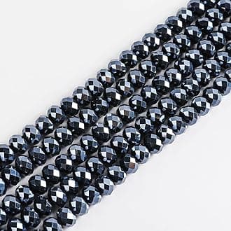 Novborcz 10mm Black Rondelle Glass Beads for Jewelry Making 250pcs Faceted Briolette Shape Crystal Spacer Beads Assortments Supplies Accessories for Bracelet Necklace for Wholesale