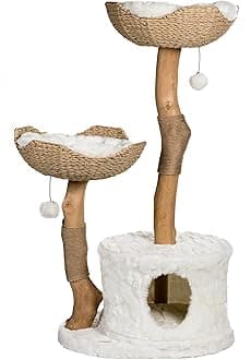 Modern Cat Tree Tower, Real Branch luxury Cat Condo, Wood Cat Tower, Cat Scratching Tree, Cat Condo, Cat Lover Gift, Luxury Cat, Cat Gifts by Mau Lifestyle