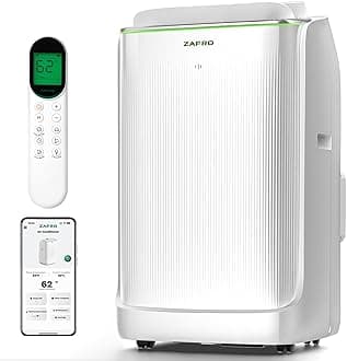ZAFRO 16,000 BTU (12,000 BTU SACC) Portable Air Conditioners, Ultra Quiet(42dB) Dual Duct Smart AC with Drainage-free Cooling/24Hrs Timer/APP/Remote/Cool, Fan & Dehumidifier Modes for Indoor Rooms