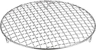 HARFINGTON Round Cooking Rack 8.3-inch 201 Stainless Steel Cross Wire Barbecue Grill Net with 20mm Legs for Cooking Baking Steaming BBQ