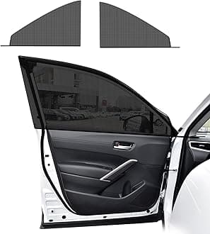 Ohleats 2 PCS Car Window Shades, Auto Front Rear Side Window Sun Shades for Block Heat & UV Protection, Breathable Mesh Baby Window Screen Covers, Universal Car Accessories (Car Front)