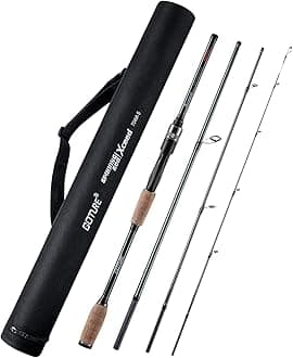 Travel Fishing Rods, 4 Piece Fishing Pole with Case/Bag, Casting/Spinning Rod,Ultralight Fishing Baitcasting Rod 7ft for Saltwater Trout, Bass, Walleye, Pike