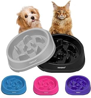 YINEYA 2Pcs Slow Feeder Dog Bowls Small Size Dog, Anti-Choking Dog Slow Feeder Bowl, Slow Feeder Cat Bowl, Cat Food Bowl Slow Feeder, Small Dog Bowls Slow Feeder, Dog Food Bowl for Small Dogs and Cats