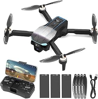 4K Drone with Camera for Adults – Foldable Brushless Motor Drone with 90° Adjustable Lens, Optical Flow Hover, One-Key Takeoff, 3 Batteries, FPV Live Video, Beginner Friendly, Under 249g