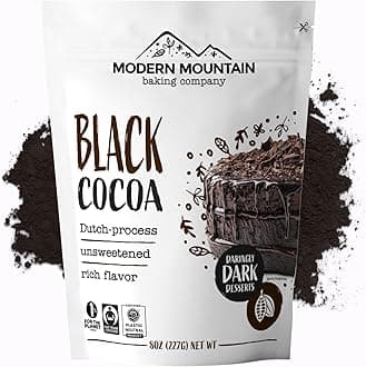 Black Cocoa Powder (8 oz) Bake the Darkest Chocolate Baked Goods, Achieve Rich Chocolate Flavor, Natural Substitute for Black Food Coloring, Dutch-Processed Cocoa Powder, Unsweetened, Extra Dark, Fair Trade Certified