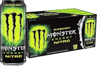 Monster Energy Nitro Super Dry, Maximum Strength, Energy Drink, 16 ounce, (Pack of 15)