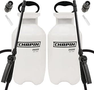 Chapin 20024 SureSpray Lawn and Garden Sprayer with Anti-Clog Filter for Fertilizers, Herbicides and Pesticides, Translucent White, 7.7 L (Pack of 2)