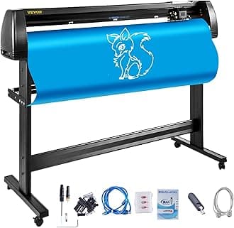 VEVOR Vinyl Cutter Plotter Machine, 53" Signmaster Software Sign Making Machine, 1350mm Paper Feed Vinyl Cutter Plotter with Stand (53" 1350mm)