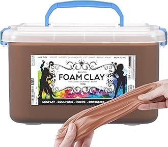 Pixiss Beige Modeling Foam Clay - Premium Beige Foam Air Dry Clay Cosplay Foam for Costumes, 1500 Gram Sculpting Clay for Crafts - Flexible Air Drying Clay Foam (Beige)