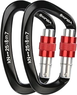 Screwgate Locking Carabiner Clip - Professional Rock Climbing Carabiner Screw Lock,Heavy Duty Carabiners for Climbing,Mountaineer,Hammock,Camping,Outdoor Equipment