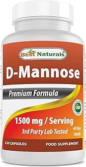 Best Naturals D-Mannose Capsules - Urinary Tract Cleanse Supplement 1500mg/Serving - 120 Count (120 Count (Pack of 1))