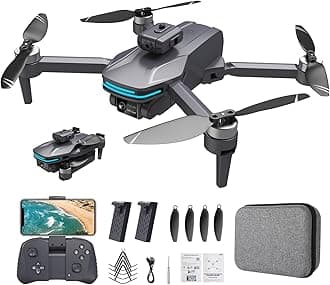 Foldable Drone with 4K Electrically Adjustable Dual Camera for Beginner, Brushless RC Quadcopter with Altitude Hold, Carring Case, Headless Mode, Obstacle Avoidance