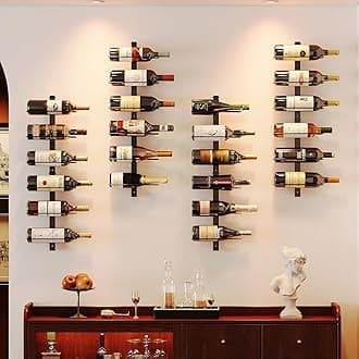 12 Bottle Wall-Mounted Wine Rack, Detachable Storage Organizer Used as One or Four, DIY Wall Hanging Bottle Holder, for Dining Room, Bar, Wine Cellar
