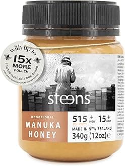 Manuka Honey - MGO 515+ - Pure & Raw 100% Certified UMF 15+ Manuka Honey - Bottled and Sealed in New Zealand - 340 g