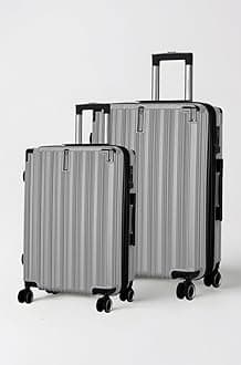 Maleta Nova Cabin and Check-in Medium Luggage| TSA Lock, 8 Spinner Shock-Absorbing Wheels | Trolley Bags for Travel Set of 2 | Suitcase | Luggage Bags for Travel (Grey, Set of 2 (Small-Medium))