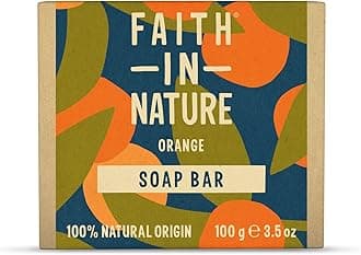 Faith In Nature Natural Orange Hand Soap Bar, Detoxifying, Vegan & Cruelty Free, No SLS or Parabens, 100g