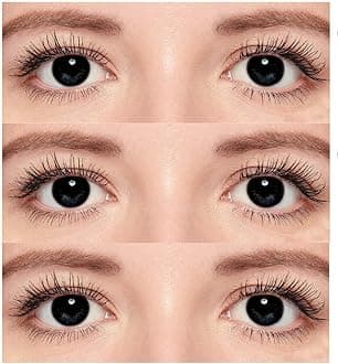 Korean Black Clor Contact Lens (3 pair Black, Free, 0, Diopters)