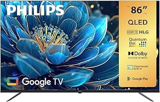 PHILIPS (FLAGSHIP MODEL) 86 INCH PREMIUM QLED GOOGLE SMART TV | WORLDWIDE WARRANTY | DOLBY VISION & ATMOS | ADVANCED IMAGE PROCESSOR | QLED GOOGLE SMART TV WITH ULTRA -ADVANCED FEATURES|86PQT8169