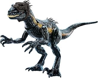 Mattel Jurassic World Dino Trackers Track 'n Attack Indoraptor, Dinosaur Toy with Sound, Lights, Motion and 3 Attack Features, Tracking Gear, Digital Play Options, Toys for Ages 4 and Up, HKY12