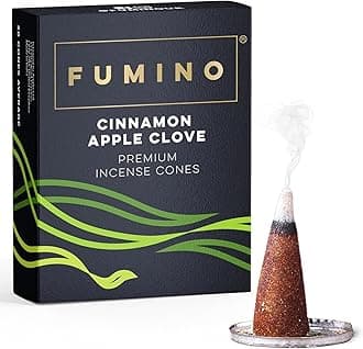 Fumino® Cinnamon Apple Clove Fresh Incense Cones 20 per Box Masala Agarbatti Joss Scent Fragrance for Relaxation and Meditation, Home and House Decor
