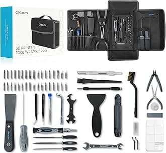 Creality 3D Printer Tool Kit, 74 Pcs in 1 3D Printing Tool Kit Includes Deburring Tool, Nozzle Cleaning Kit, Screwdriver Kit, Removal/Assembly Tools, 3D Printer Tool Wrap Kit Pro for All Printers