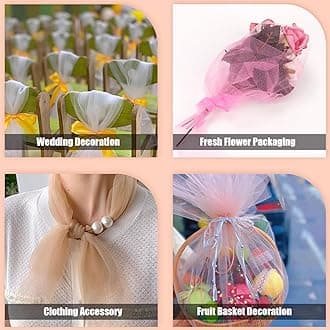 Tanstic Light Orange Solid Tulle Fabric Roll, 6 Inch x 100 Yards, Polyester/100% Tulle Fabric Roll for DIY Tutu Bow, Birthday Party Wedding Decorations