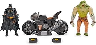 DC Comics, Transforming Batcycle Battle Pack with Batman and Killer Croc Action Figures, Toys for Girls Ages 4 and Up (Spin Master 6067444)