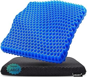 Super Large Gel Seat Cushion for Long Sitting - Wheelchair Cushion for Pressure Sores - Office Chair Car Seat Cushion for Coccyx,Sciatica,Back,Hip & Tailbone Pain -Egg Seat Cushion with Non-Slip Cover