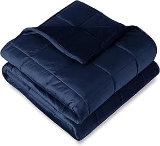 Bare Home Weighted Blanket for Kids 10lb (40" x 60") - Minky Fleece - Premium Heavy Blanket Nontoxic Glass Beads (Dark Blue, 40"x60")