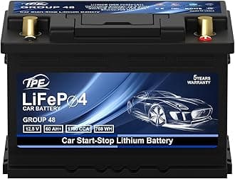 TPE Car Start-Stop Lithium Battery GROUP 48 12V 60AH Car Battery with 1100CCA – High-Performance Automotive Battery with 60 Months Warranty