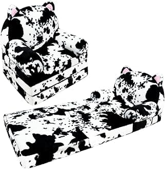 Toddler Chair Plush with Removable Cover, Kids Sofa Bed to Lounger, Comfy Kids Couch for Kids over 18 Months, Toddler Recliners for kids